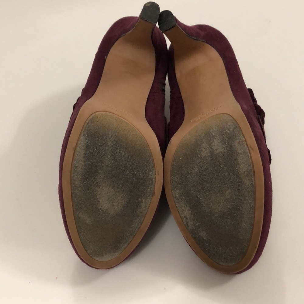 Madden Girl 9 Purple Ankle Boot Heel shoe Platform Ruffle side zipper Excellent - Picture 10 of 11